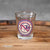 A new Classic Nashville Tennessee Shot Glass printed with a circular logo featuring Nashville Tennessee.