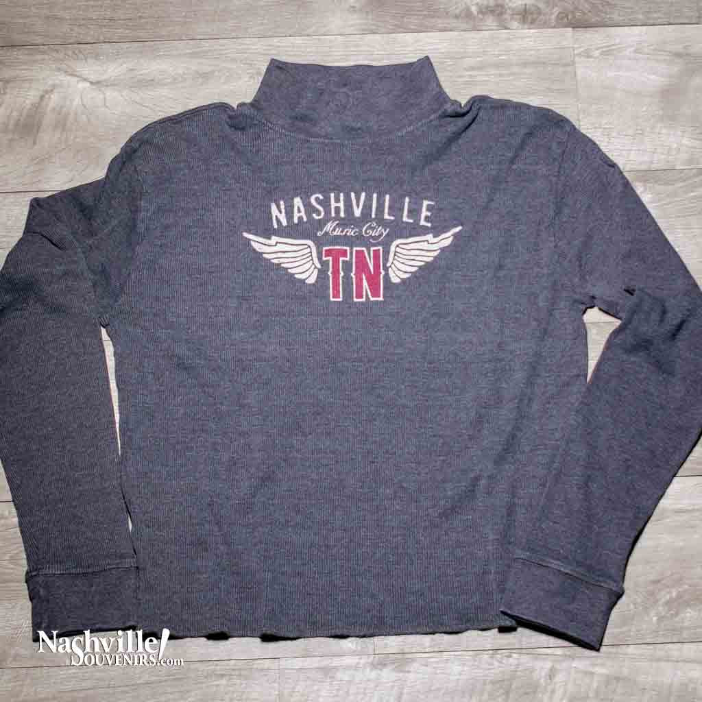 Another new design, "Nashville Music Cit TN" Premium 51 Brand Hoodie. This ladies long sleeve is very comfortable with a great winged logo design featuring Nashville  Music City TN in distressed white and maroon ink colors.  The "Premium 51" Nashville Music City hoodie is available in dark gray ranging in sizes from Small through 2X.