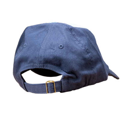 Rear view of a new embroidered Nashville hats feature a big two toned embroidered "Nashville" logo in white and blue surrounded by the words "Music City Tennessee" in the background.