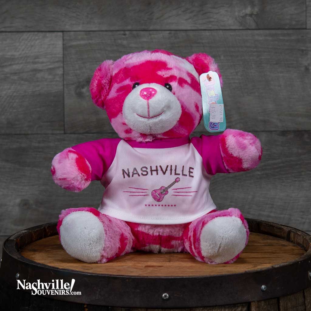 The kids are really loving our new Pink Camo "Nashville" Plush Teddy Bear. He's very bright and cheerful and stands (or sits!) about 9" high.