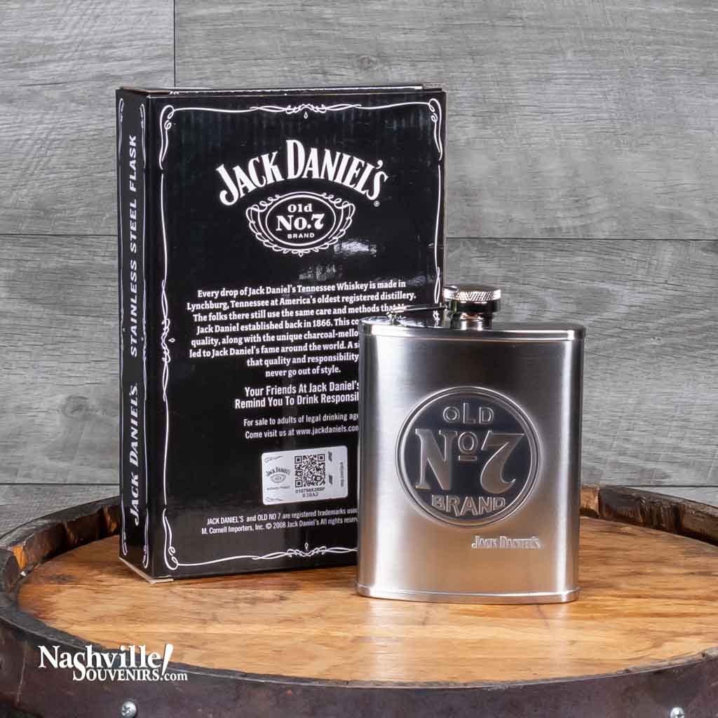 Officially licensed Jack Daniel's Old No.7 Brand Flask. Travel in style and bring along this great Old No.7 Brand flask made from stainless steel. 