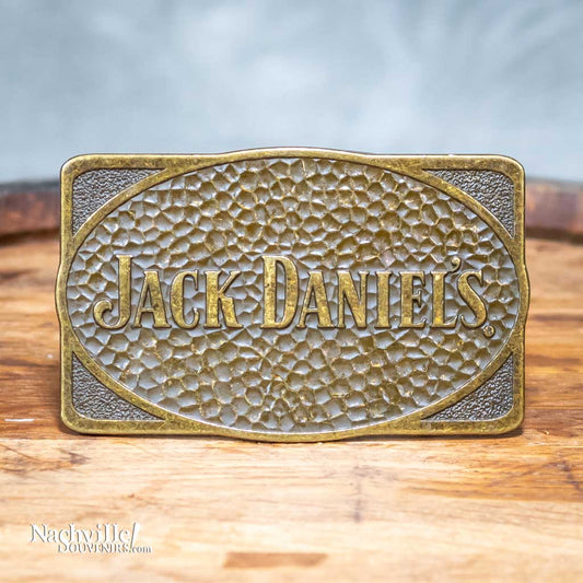 Bronzed Jack Daniels Hammered Belt Buckle.