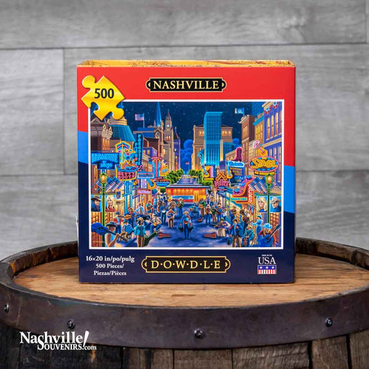 This 500 piece "Nashville" Jigsaw Puzzle highlights the beauty and diversity found within the great city of Nashville, Tennessee. The completed puzzle is 16" x 20".