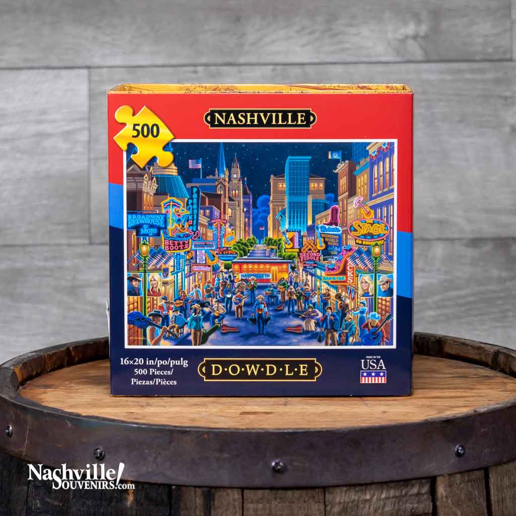 This 500 piece "Nashville" Jigsaw Puzzle highlights the beauty and diversity found within the great city of Nashville, Tennessee. The completed puzzle is 16" x 20".