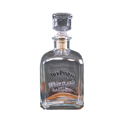 Officially licensed Jack Daniel's "White Rabbit Saloon" Decanter is a great addition to your JD barware.  This decanter pays homage to the original White Rabbit saloon opened by "Mr. Jack" himself in Lynchburg in 1892. 