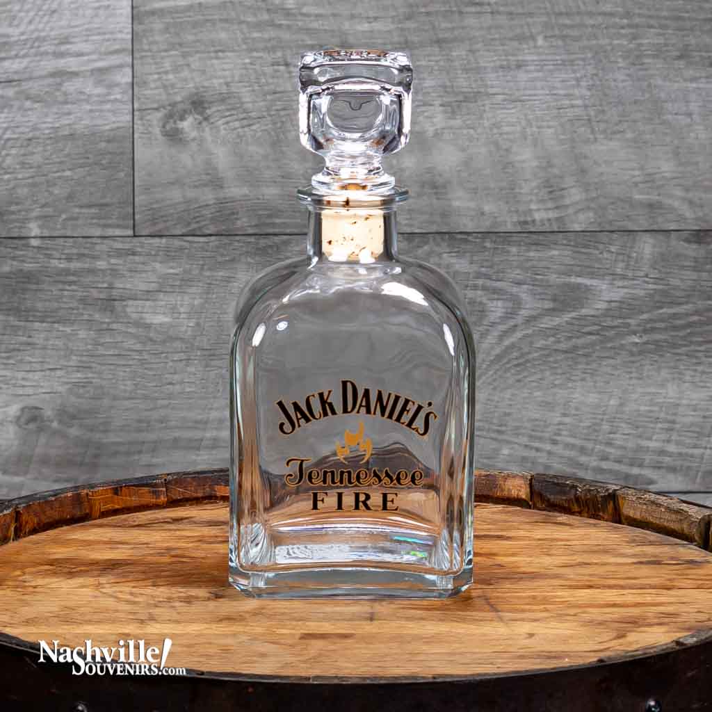 This collectible Jack Daniel's "Tennessee Fire" Decanter officially licensed by Jack Daniel's.  This great new Tennessee Fire design pays homage to the namesake whiskey that blends warm cinnamon liqueur with the bold character of Jack Daniel's Old No. 7 for a classic spirit with a surprisingly smooth finish.