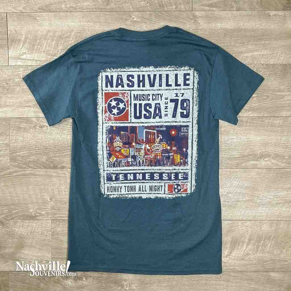 Teal "Nashville Stamp" T-shirt