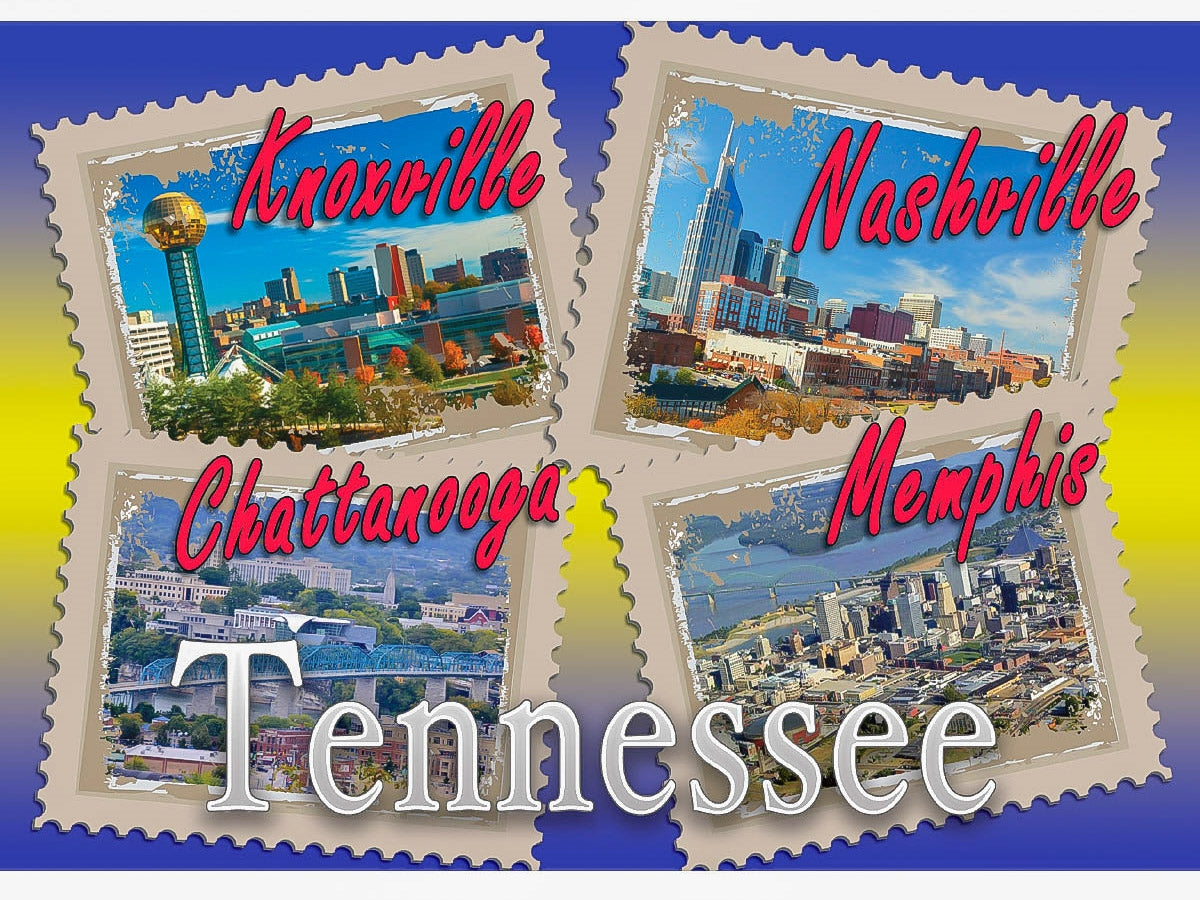 Tennessee Postcard - "Tennessee Cities" (10 Cards)