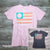 Womens Nature's Flag Nashville T-shirt features a unique flag composed of pastel colored naturally inspired stripes along with the Tennessee tri-star logo.